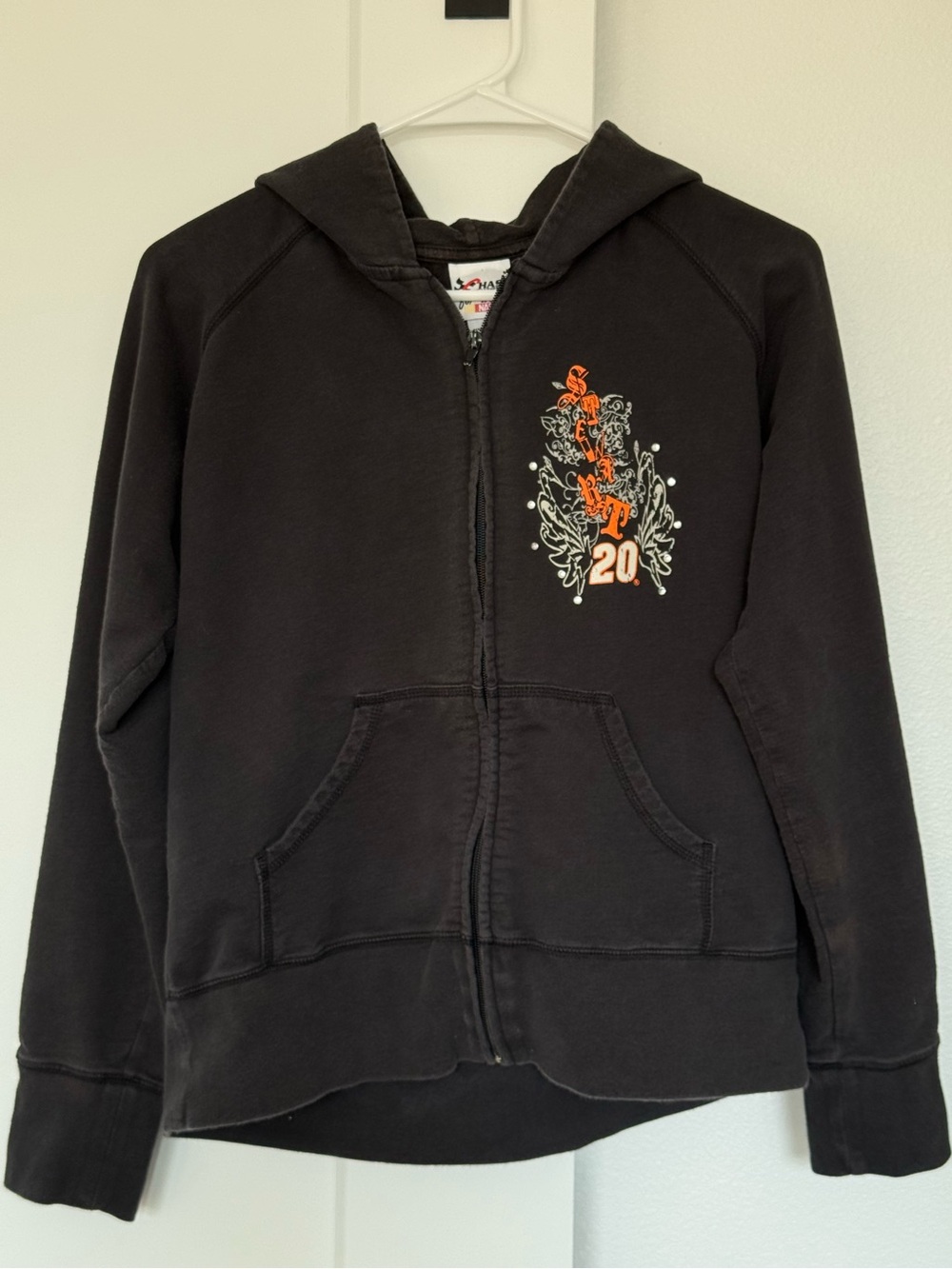 Vintage Tony Stewart Zip Hoodie with Rhinestones